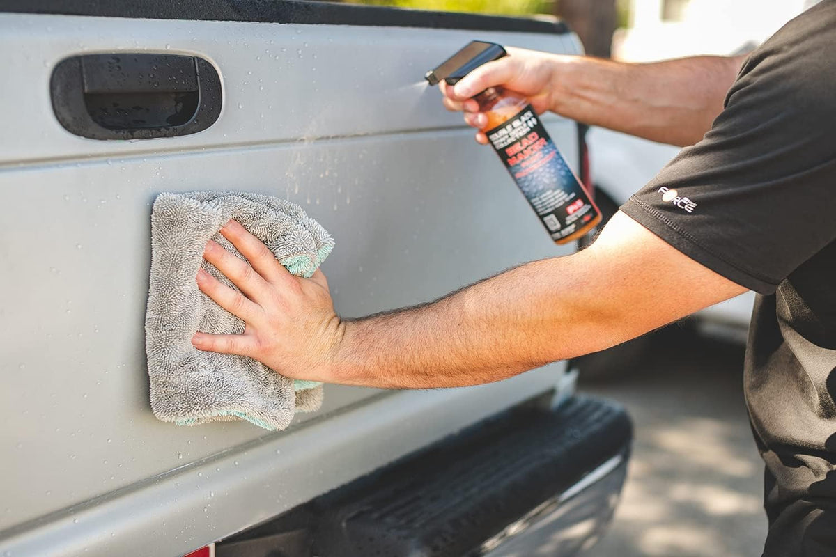 The Rag Company, The Liquid8r, Absorbent 70/30 Blend Microfiber Drying Towel for Cars, Trucks, and SUVs, Safe for Detailing, Scratch-Free, Twist Loop, 1100 GSM, 20x24 Inches, Aqua Blue/Grey