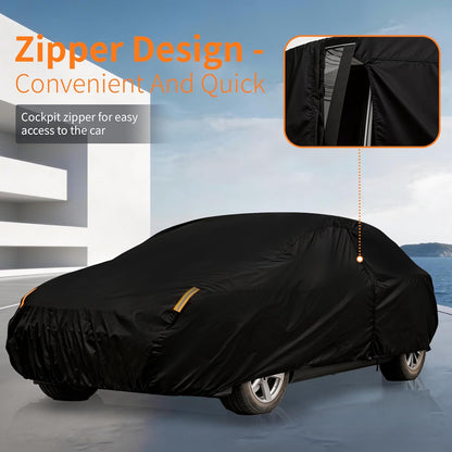 Car Cover Waterproof All-Weather,Outdoor Full Exterior Automobiles Sedan/Coupe (Length 186-193 inch) with Windshield Sun Shade Universal Fit Toyota Camry, Tesla Model 3, Accord etc