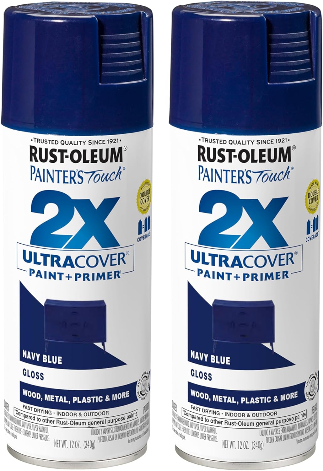 Rust-Oleum 334029 Painter's Touch 2X Ultra Cover Spray Paint, 12 oz, Gloss Clear - Colors A