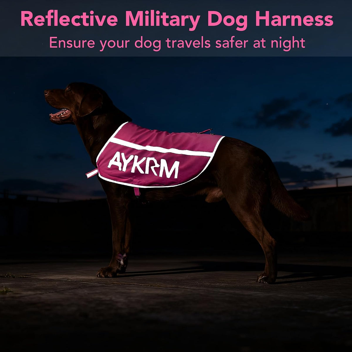 Pink Reflective Dog Vest for Large Breeds,High Visibility Dog Safety Vest Harness with Removable Bell Keep Safe from Hunting, Training & Cars Accidents
