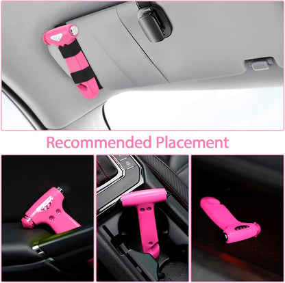 MOTORBUDDY 2-Pack Car Safety Hammer Seatbelt Cutter, Auto Emergency Escape Hammer with Window Glass Breaker and Seat Belt Cutter, Striking Red Escape Tool for Car Accidents