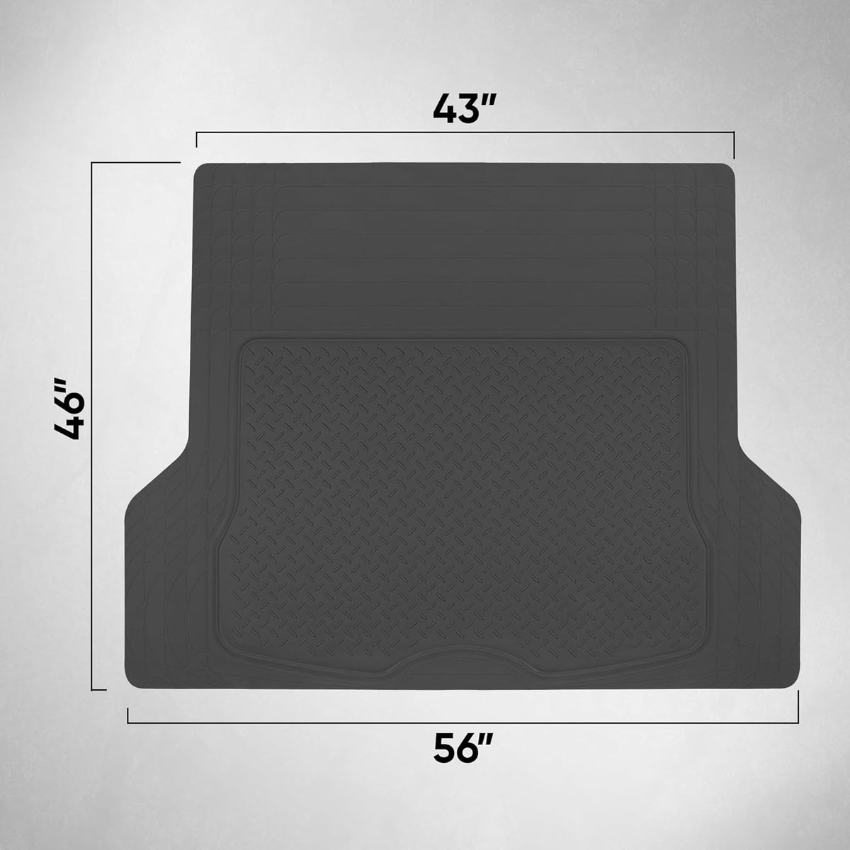 Motor Trend FlexTough Performance All Weather Rubber Car Mats with Cargo Liner - Full Set Front & Rear Floor Mats for Cars Truck SUV, Automotive Floor Mats (Black)