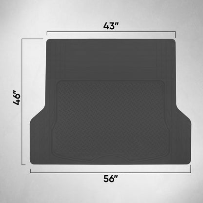 BDK Trim-to-Fit Heavy Duty Cargo Mat - Universal Rubber Trunk Liner for Car, SUV, Van & Truck - Waterproof, Non-Slip, All-Weather Protection, Durable Cargo Floor Mat - 54" x 43.5" x 0.25" - Black