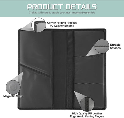 JUSTTOP 1Pack Car Registration and Insurance Holder,Car Document Holder for Cards License with Magnetic Shut,Vehicle Glove Box Car Organizer for Documents, Cards, License(Black)
