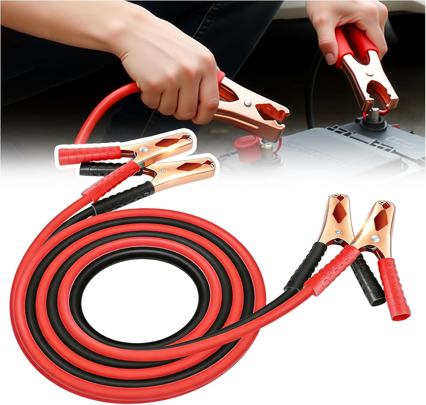 67" Car Jumper Cables Heavy Duty,Jumper Cables for Car Battery Clamps for Emergency Roadside Power Supply,Universal Alligator Clips Jumpers Cable for Cars,SUVs,Trucks