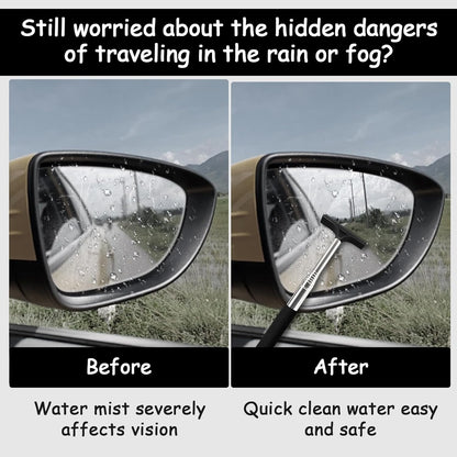 1 Pcs Car Window Mini Squeegee Retractable Auto Glass Squeegee Car Rearview Mirror Wiper Water Cleaner with Telescopic Long Rod Portable Cleaning Tools for All Vehicles (Black)