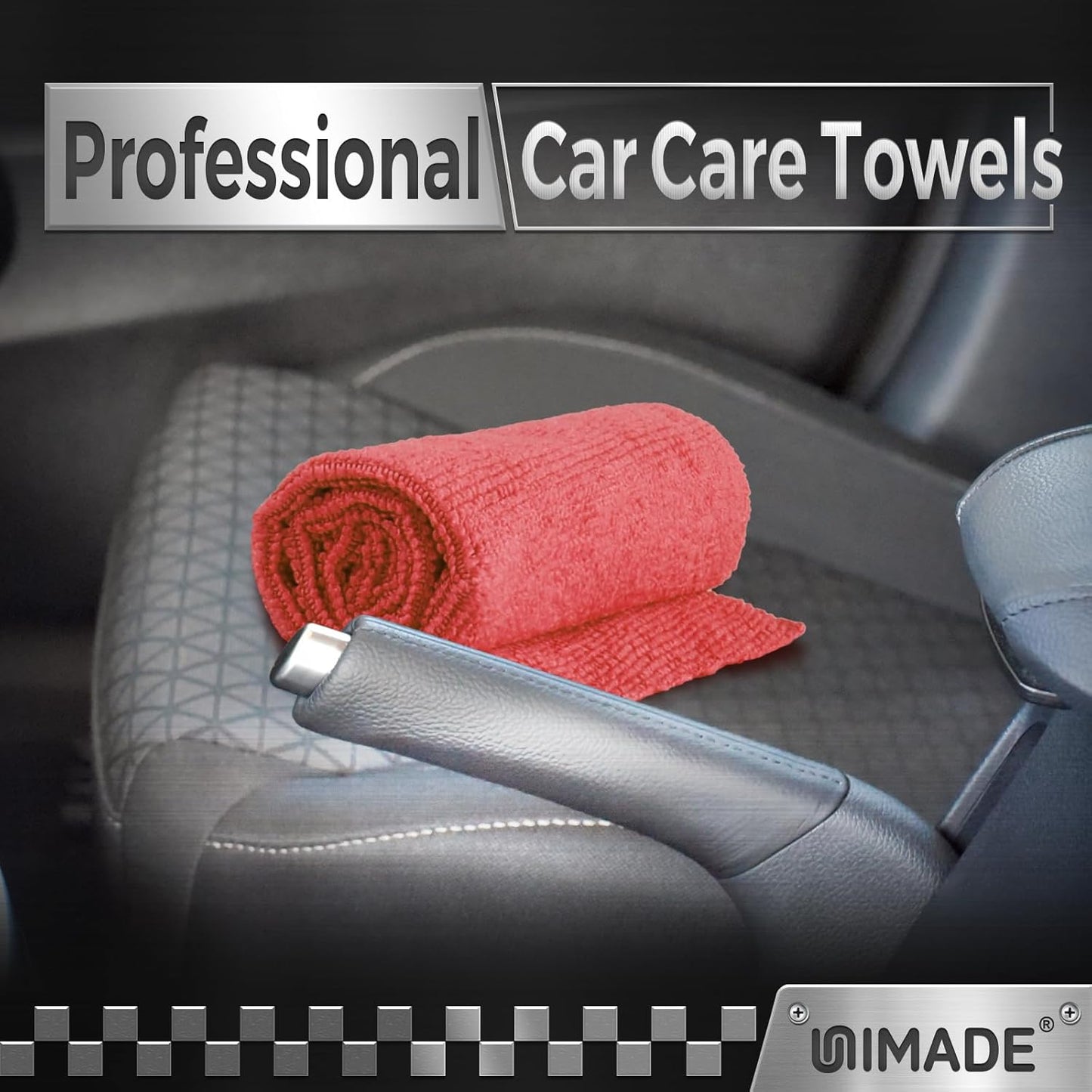 UNIMADE Microfiber Cleaning Cloth, 100 Pack Microfiber Towels for Cars Commercial Grade Work Rags Bulk Detailing Cloth for Automotive Bar Mechanic Restaurant Garage Housekeeping, 11.5"x 11.5", Grey