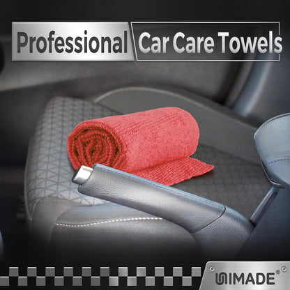 UNIMADE Microfiber Cleaning Cloth, 100 Pack Microfiber Towels for Cars Commercial Grade Work Rags Bulk Detailing Cloth for Automotive Bar Mechanic Restaurant Garage Housekeeping, 11.5"x 11.5", Grey