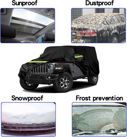 Car Cover for Sedan, Car Cover Waterproof All Weather for Automobiles, Outdoor Heavy Duty Full Car Covers Windproof Universal Fit for Sedan 180-185 inch