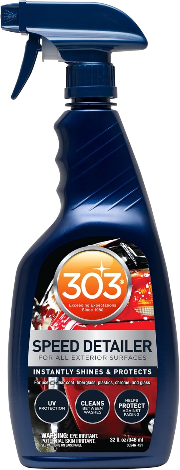 303 Products Speed Detailer - For All Exterior Automotive Surfaces - Instantly Shines And Protects Paint - Cleans Between Washes - UV Protection, 16 fl. oz. (30216CSR) Packaging May Vary