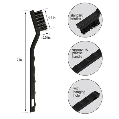 6Pcs Wire Brush Set, Stainless Steel/ Brass/ Nylon Bristle Brushes for Cleaning Rust, Scratch Wire Brushes for Cleaning Welding Slag, Paint and Dirt Removal