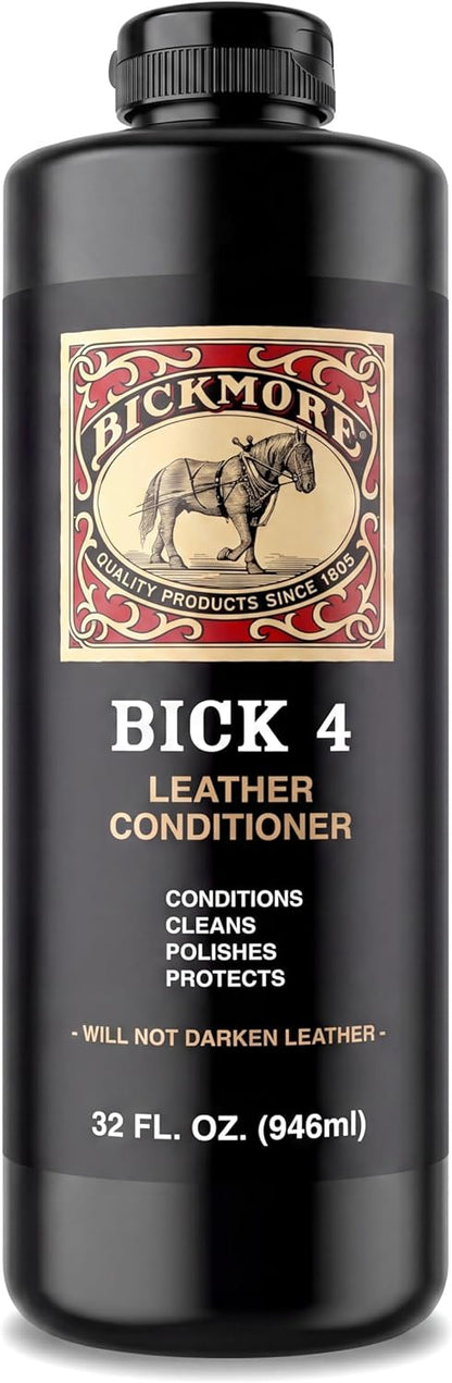 Bickmore Bick 4 Leather Conditioner 8 oz - Cleaner & Conditioner - Restore Polish & Protect All Smooth Finished Leathers