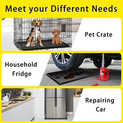 3 Pcs Extra Large Oil Drip Pan, 35.4×24×1.6Inches Oil Drain Pan for Under Car,Plastic Oil Drip Tray for Garage, Fridges, Washing Machines, Cat Litter Box,Keeps Floors Safe & Clean