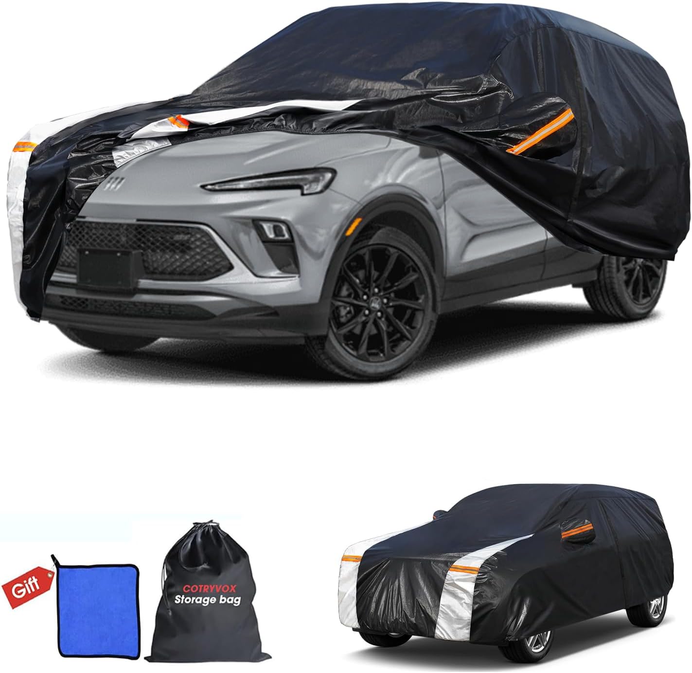 Large SUV Car Cover for Chevy Suburban 100% Waterproof All Weather, Heavy Duty Outdoor Full Exterior Covers Rain Sun Wind UV Protection. - Colors C