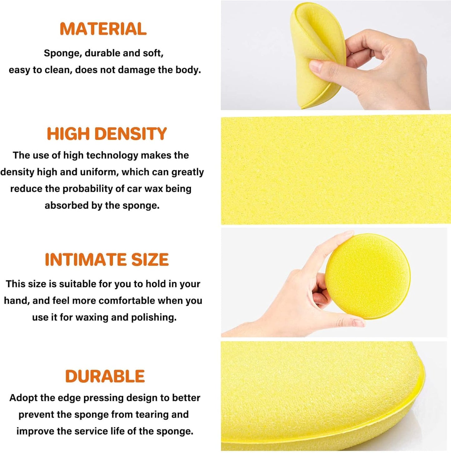 Car Wax Applicator Pad 24 PCS - Foam Applicator Pads 4 Inch Round Polishing Sponge for Tire Shine Waxing Detailing, Ultra Soft High Density Foam Pad for Car Polish, Scratch Repair & Wheel Dressing