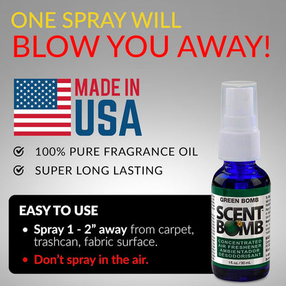 Scent Bomb Air Freshener Spray, Long-Lasting Odor Eliminator - Effective Deodorizer for Home & Car, Fresh Room Spray for Kitchen, Bathroom & Smell Neutralizer - 1 oz Pack of 4, Black Cherry Scent