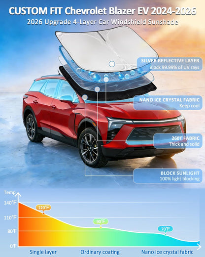 for Toyota Tacoma 2016-2023 2024 2025 2026 Sun Shade Sunshade Windshield Cover - 4 Layers Front Window Shade Custom Fit Tacoma 2Dr 4Dr Pickup Sun Visor 240T Shade Blocks UV Rays Car Accessories - Colors E