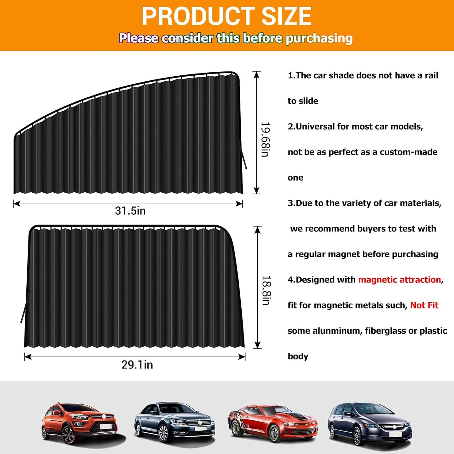 ZATOOTO Suede Car Window Shades 4PCS - Car Window Covers for Ultimate Privacy, UV Protection, and Heat Insulation, Side Window Sun Shade Perfect for Camping, Travel, Baby Safety, and Daily Use