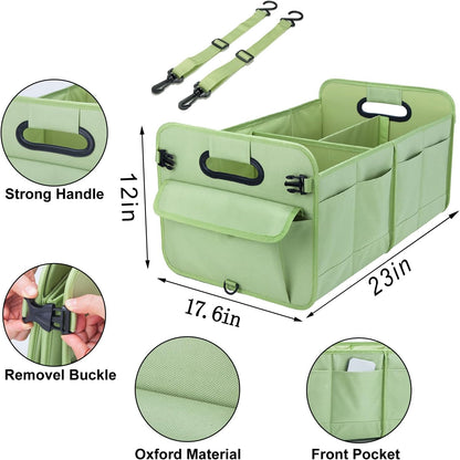 titiyiof Trunk Organizer For Suv & Sedan,Car Organizers and Storage, Waterproof Collapsible & Adjustable Straps,Sturdy Car Organization for Car Accessories, Tools,Food，Sundries,2-3 Compartment（Beige）