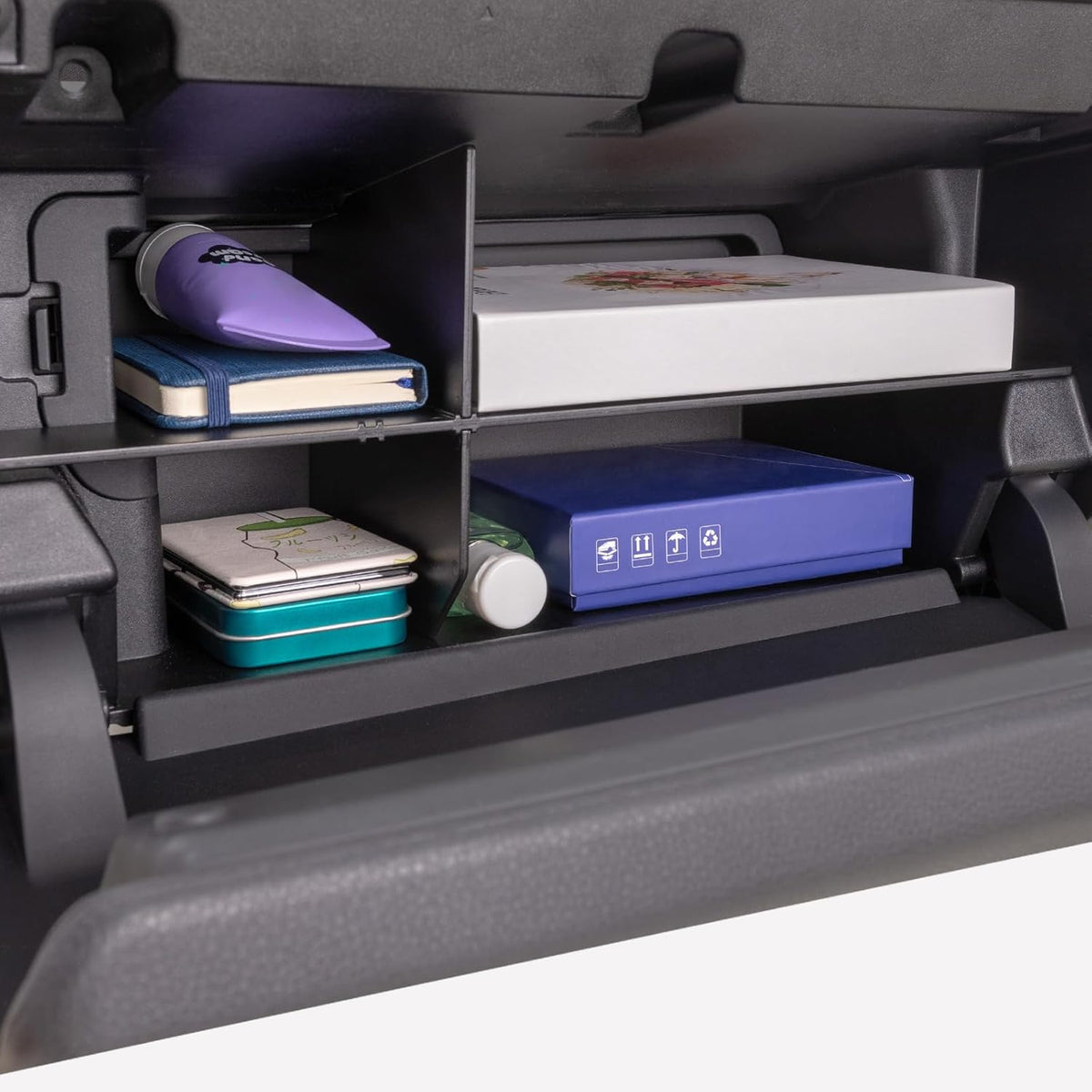 JKCOVER Compatible with Toyota Tacoma Glove Box Dividers Organizer 2016 2017 2018 2019 2020 2021 2022 2023 Accessories,Insert Box ABS Secondary Storage