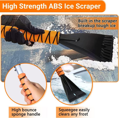 27" Snow Brush and Ice Scrapers for Car Windshield, Car Accessories for Men Detachable Snow Scrapers with Ergonomic Foam Grip for Cars, Trucks, SUVs