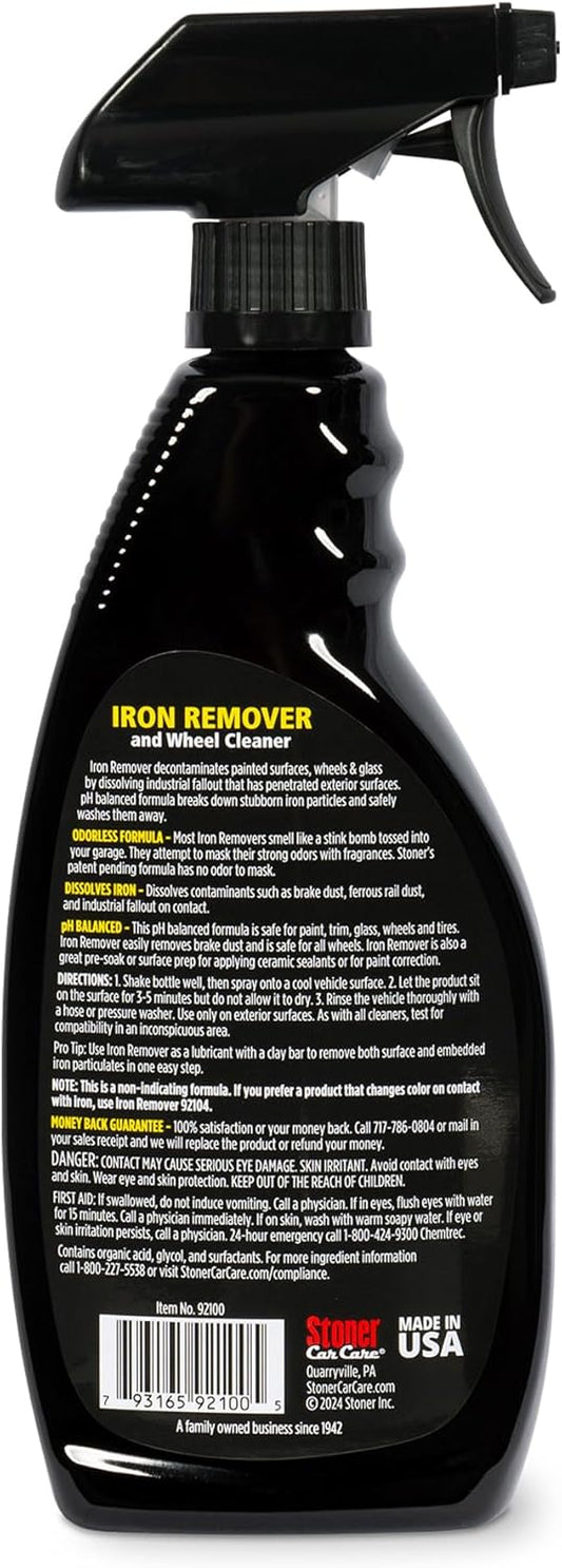 Stoner Car Care 92104 Iron Remover & Wheel Cleaner – Odorless Iron Fallout & Brake Dust Remover for Paint, Wheels & Glass – pH Balanced Rust Decontaminant with Color Indicator – 22 fl oz