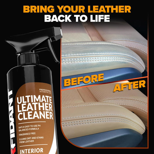 Leather Couch Conditioner & Restorer - Full Leather Restore & Conditioning Kit with Applicator Pad for Car Seats, Couch, Furniture, Shoe, Sofa, Bag & Purses - 18 fl. oz.