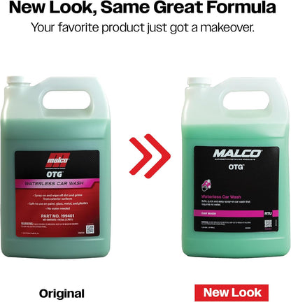 Malco OTG Waterless Car Wash (1 Gal) - 100% Waterless Car Wash Spray/No Water or Bucket Needed/Safe and Effective Cleaning Solution for Cars/Great for On The Go or Regular Use (199401)