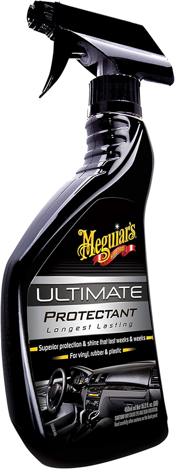 Meguiar's Ultimate Protectant, Exterior & Car Interior Protectant with UV Clear Coat Technology, Non-Greasy Formula for Shining and Protecting Vinyl, Rubber, and Plastic, 15.2 Oz Spray Bottle