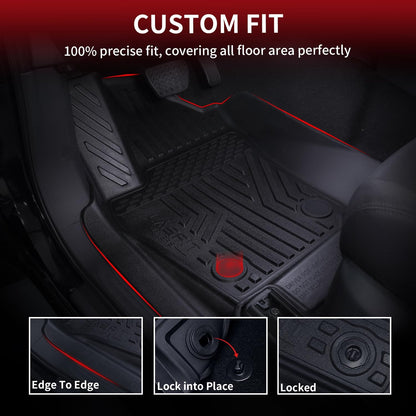LASFIT Floor Mats and Cargo Liner for Honda CR-V 2026 2025 2024 2023 (Gasoline & Hybrid & e:FCEV), All Weather TPE Car Trunk Mat (Upper Position), 1st & 2nd Row & Trunk Liner Full Set Black
