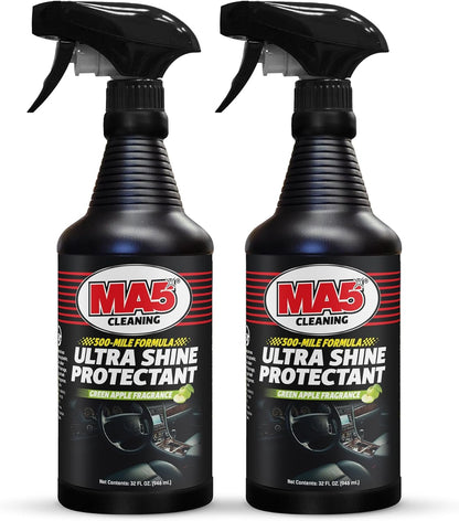 MA5X Ultra Shine Protectant | Car Interior Cleaner | Multi-Surface Car Interior Protectant with Green Apple Scent | UV Resistant | 32oz Spray Bottle | Pack of 1
