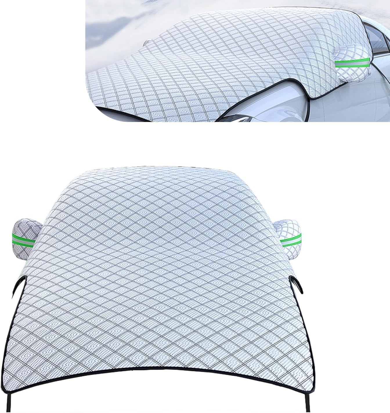 Heavy Duty Snow Car Cover, Widened & Thickened Vehicle Hood Windows Protector with Cotton Liner, All Weather Scratch-resistant Insulation Car Body Protector,Universal for Most Cars, SUVs, Trucks