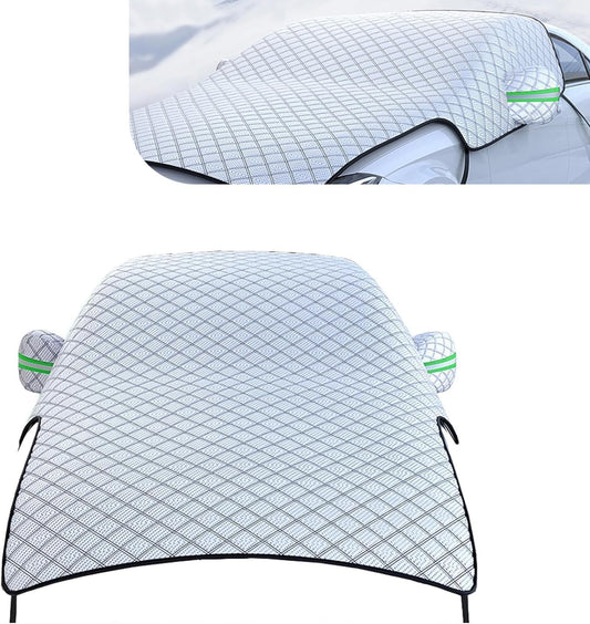 Heavy Duty Snow Car Cover, Widened & Thickened Vehicle Hood Windows Protector with Cotton Liner, All Weather Scratch-resistant Insulation Car Body Protector,Universal for Most Cars, SUVs, Trucks