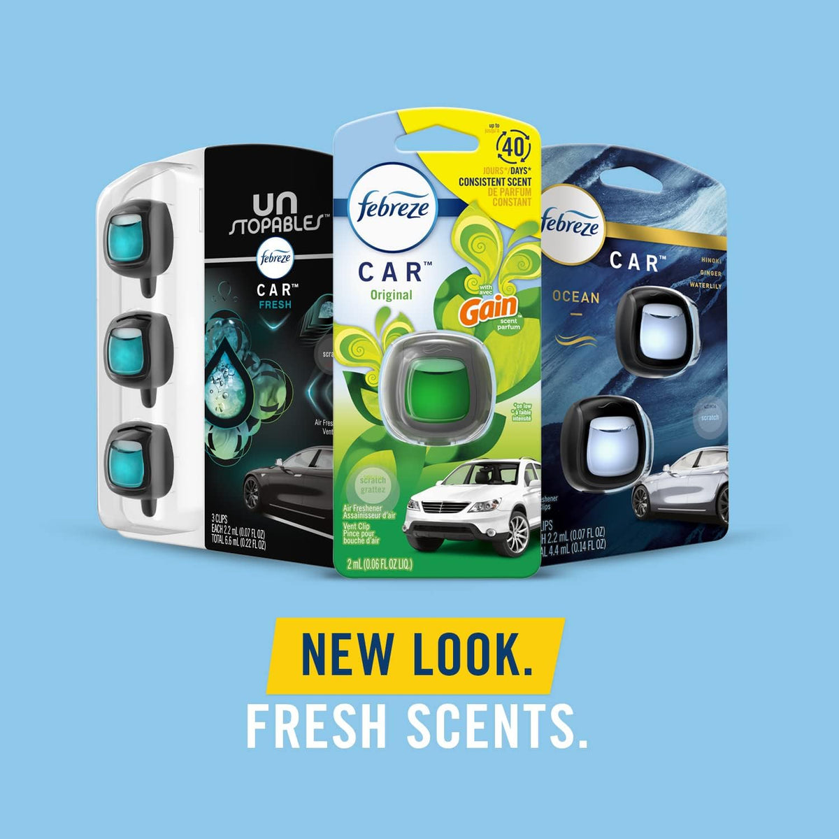 Febreze Car Mountain Scent Air Freshener Vent Clip, .07 oz, 2 Count