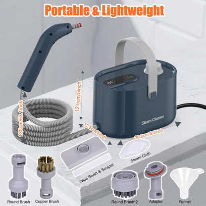 Foandbevi 7 in 1 Steam Cleaner 2500W High Pressure Steamer for Cleaning, Car Steamer Handheld Steam Cleaner for Home Use, Hardwood Floor Steam Cleaner for Upholstery, Kitchen, Bathroom, Grout