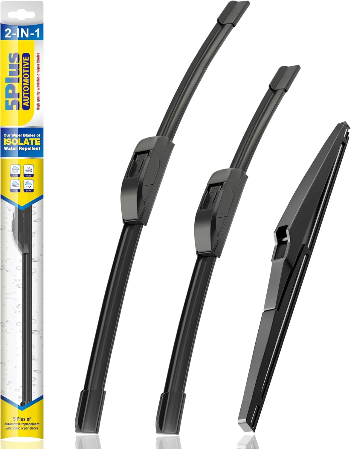 5 PLUS® Silicone Windshield Wipers Replacement for 2019-2024 Toyota RAV4/ 2006-2015 Mazda 5 Wiper Blades(Set of 3), Windshield Wiper Blades For My Car-26"/16"/12" - Colors C