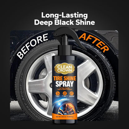 Tire Shine Spray (10.14 Fl oz), High Gloss Car Tire Shine and Cleaner for Black Tires, Rubber & Wheels, Easy Spray-On Tire Dressing for Cars, Trucks, SUVs, Motorcycles, RVs & More