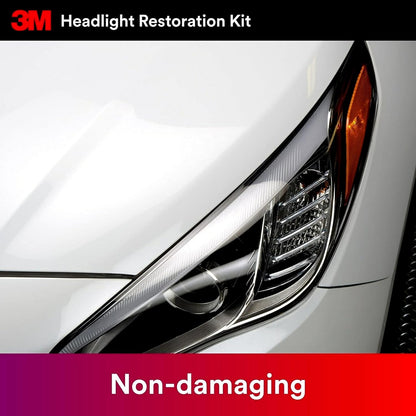 3M Auto Restore and Protect Headlight Restoration Kit, Use On Plastic Lenses, Headlights, Taillight, Fog Lights and More, Includes Sanding Discs, Headlight Clear Coat Wipes, Foam Pad and Glove (39194)