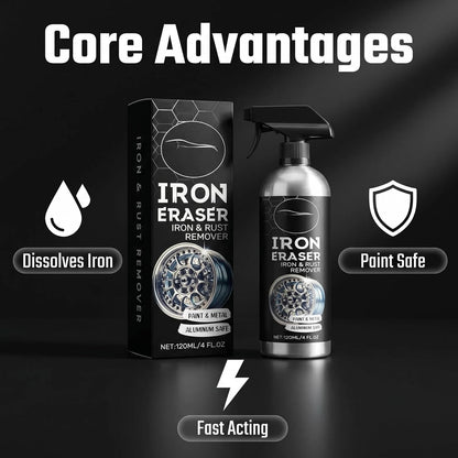 Iron Eraser Rust Remover Spray, Iron Eraser and Rust Remover for Car Wheels and Paint, Fast Acting Rust and Brake Dust Remover, Professional Automotive Surface Cleaning (1)