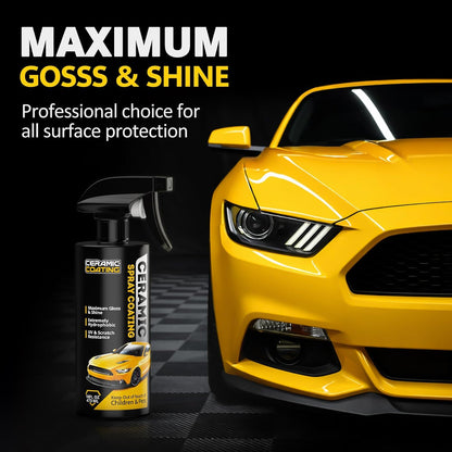 Extremely Hydrophobic Ceramic Coating, Multi-Use Ceramic Spray Coating for Vehicle, Boat, RV & Motorcycle, Adds High Gloss, Car Detailing Spray 16 oz
