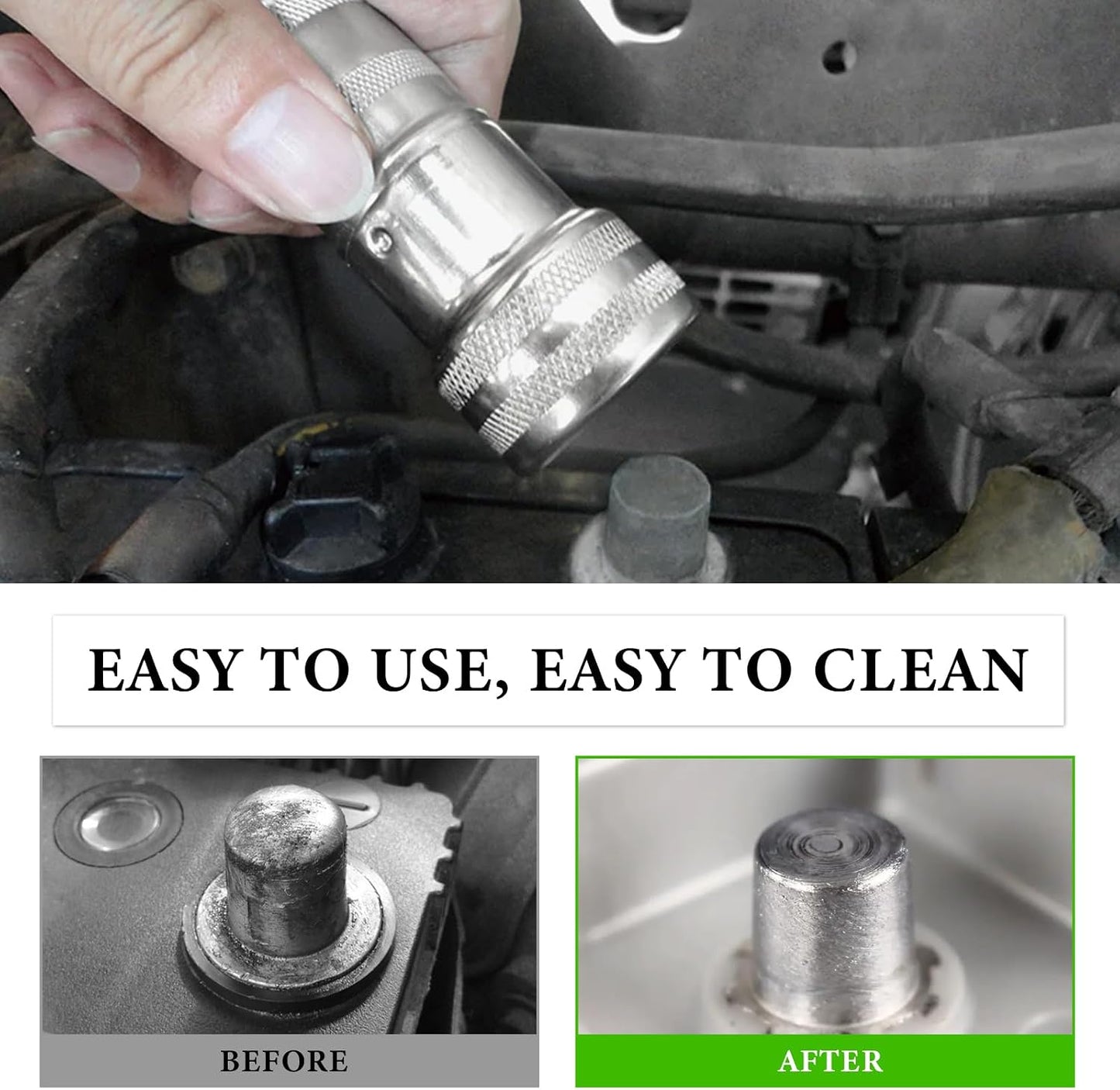 Battery Terminal Cleaner Kit, 2 Terminal Cleaning Brushes with 12 Anti-Corrosion Washers, Automotive Battery Wire Brush Tool Universal Accessories for Car Truck Marine Boat