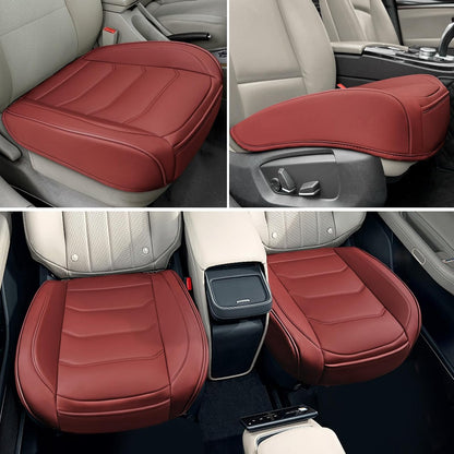 BOPUOVRE Car Seat Cover for Luxury & Comfort - PU Leather, Anti-Slip, Full Wrap Protection with Storage Pocket for Bottom Cushion - Universal Fit for 95% of Vehicles (Black,1 Piece)