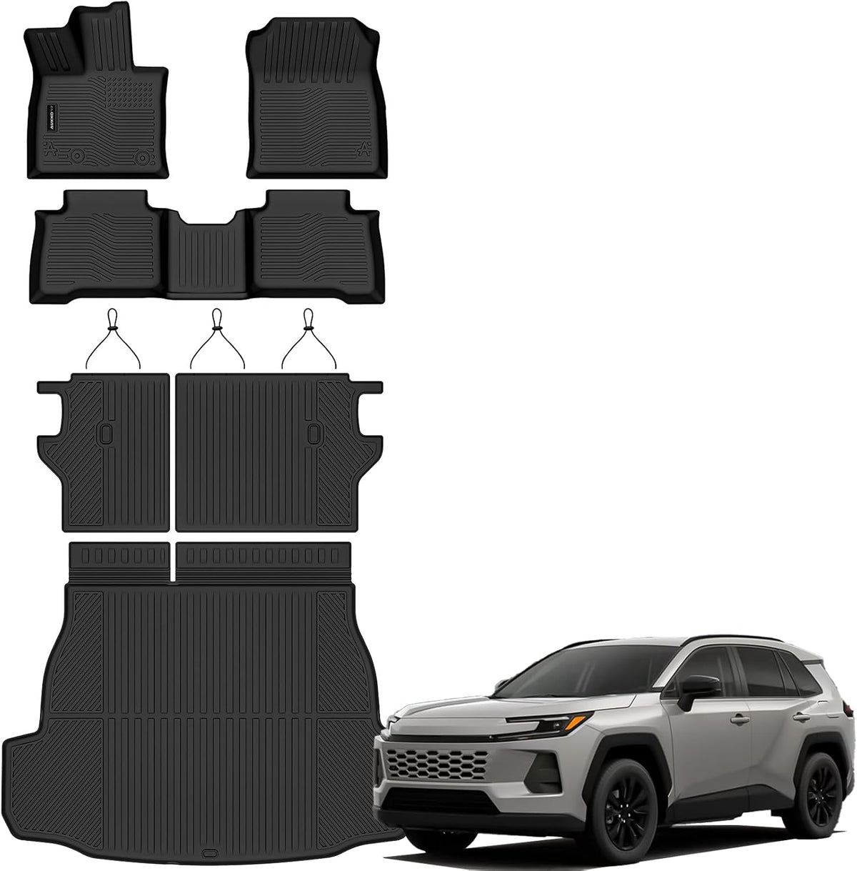 All Weather Floor Mat Fit for Toyota Corolla(Include Hybrid Exclude Hatchback) 2026 2025-2020 TPE Rubber Liners Corolla Accessories All Season Guard Odorless Anti-Slip Liner Black