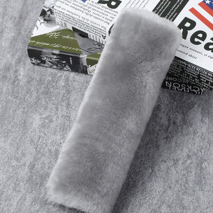 OGLAND Authentic Sheepskin Car Seat Belt Pad,2 Pack Soft Seat Belt Cover for Shoulder Pad Neck Cushion Protector Car Accessories by Genuine Natural Merino Wool (Misty Gray) - Colors B