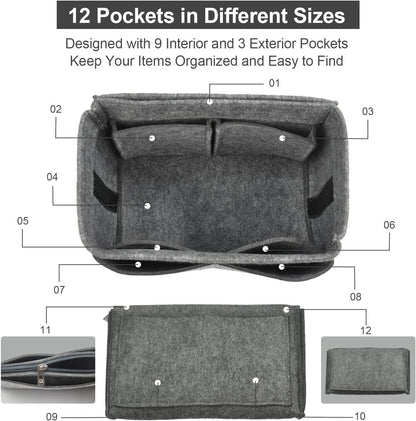 OMYSTYLE Purse Organizer Insert, Felt Tote Bag Organizer Insert with 5 Sizes, Handbag Dividers for Inside Purse, Compatible with Longchamp, Neverful, Speedy and More