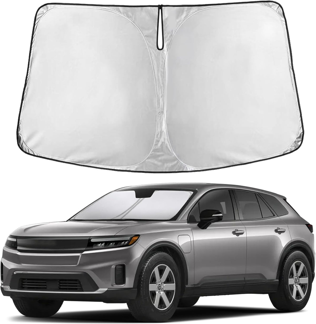 EcoNour Car Windshield Sun Shade | 2025 Upgraded Innovative No-Light-Pass Technology for Maximum Coverage | Foldable Sun Shade Keeps Your Vehicle Cool | Must-Have Car Accessories | Small (59" x 29") - Colors I