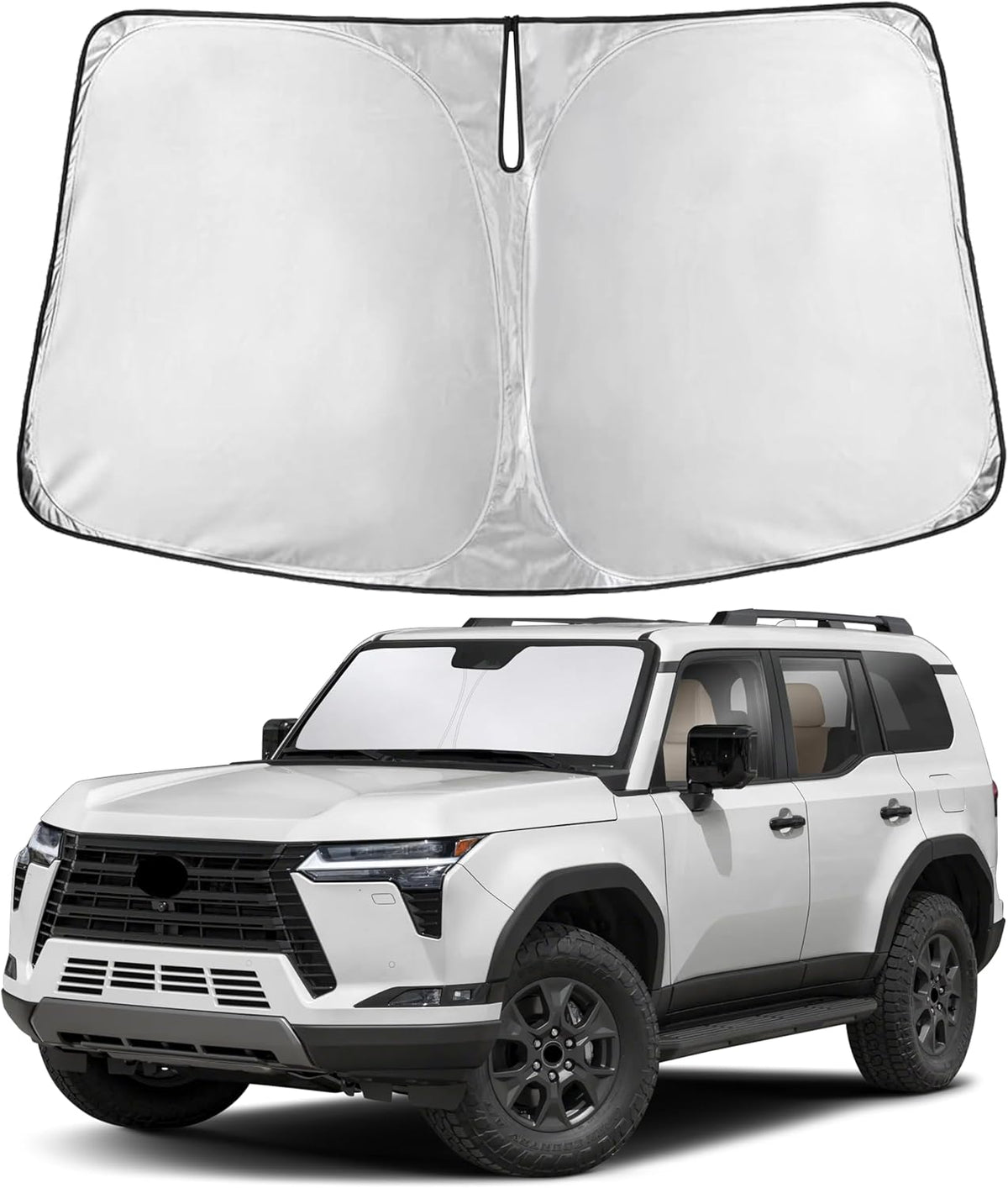EcoNour Car Windshield Sun Shade | 2025 Upgraded Innovative No-Light-Pass Technology for Maximum Coverage | Foldable Sun Shade Keeps Your Vehicle Cool | Must-Have Car Accessories | Small (59" x 29") - Colors H
