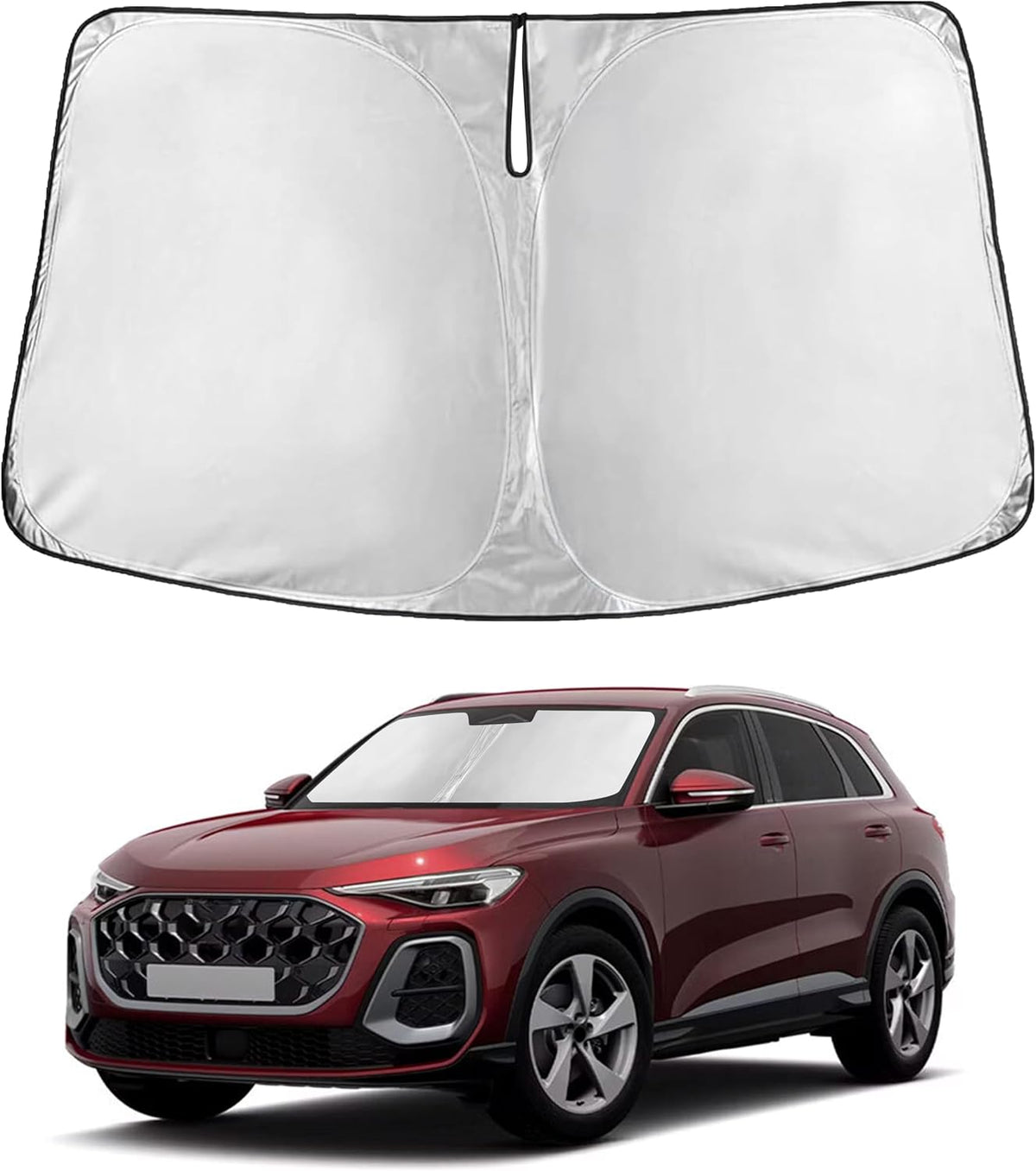 EcoNour Car Windshield Sun Shade | 2025 Upgraded Innovative No-Light-Pass Technology for Maximum Coverage | Foldable Sun Shade Keeps Your Vehicle Cool | Must-Have Car Accessories | Small (59" x 29") - Colors I