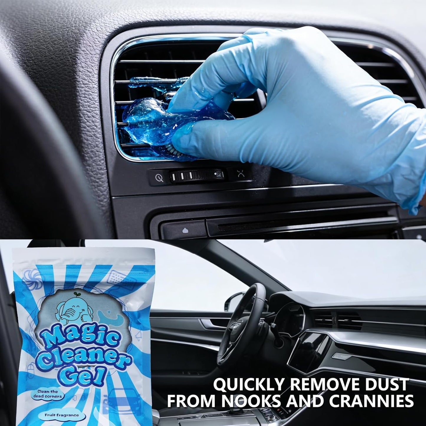 7PCS Car Detailing Brush Set, Soft Boar Hair Brush, Car Interior Detail Brush, Fiber Brush, Car Dust Removal Brush, Car Cleaning Gel, Cleaning Tool Set Suitable for Trucks, Cars, RVs, SUVs