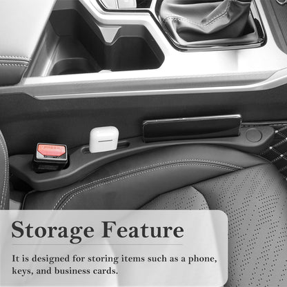 Car Seat Gap Filler 2-Pack, Universal Car Seat Gap Filler Organizer, Seat Gap Plug – Fills Gap Between Seat & Console, Drop-Proof Guard for Phones, Keys & Cards, Fits Cars, SUVs, Trucks, Black